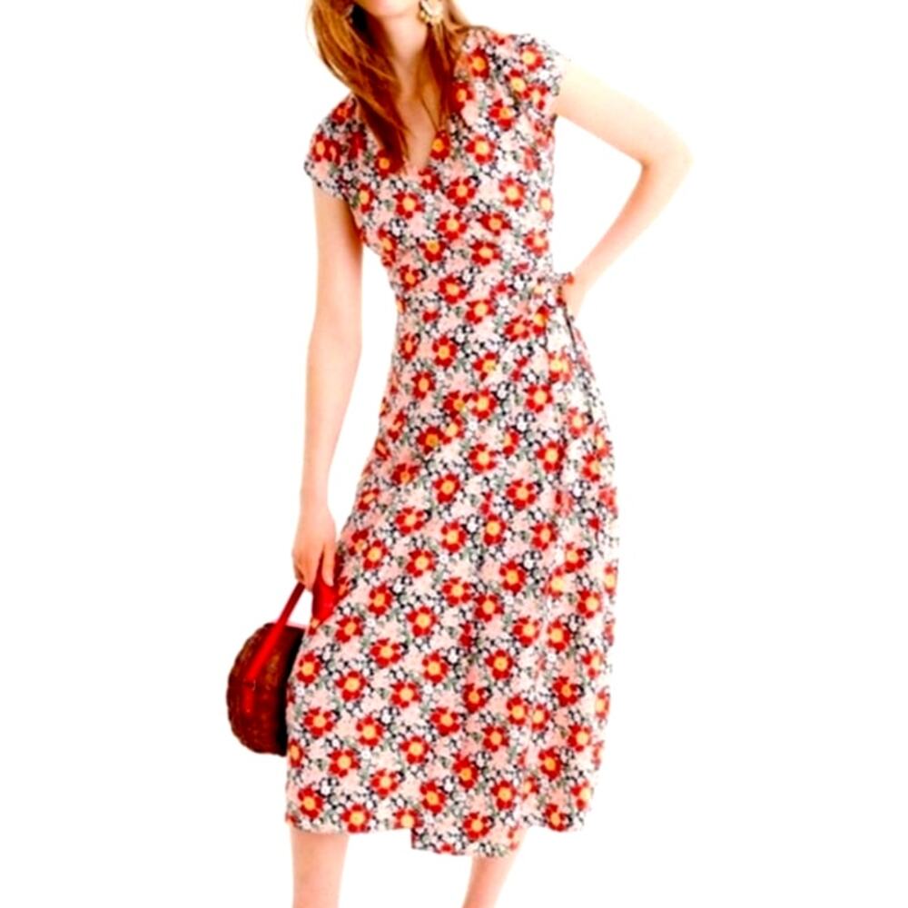 J. Crew Floral Mini Dress - Red and White